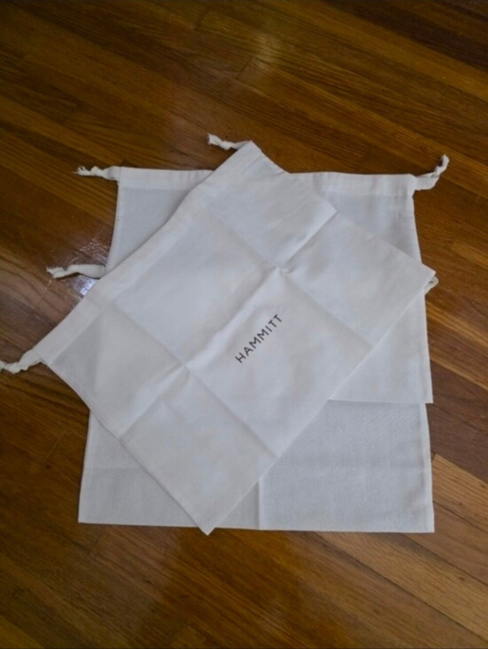 3 Hammitt White Drawstring Logo Dust Bags